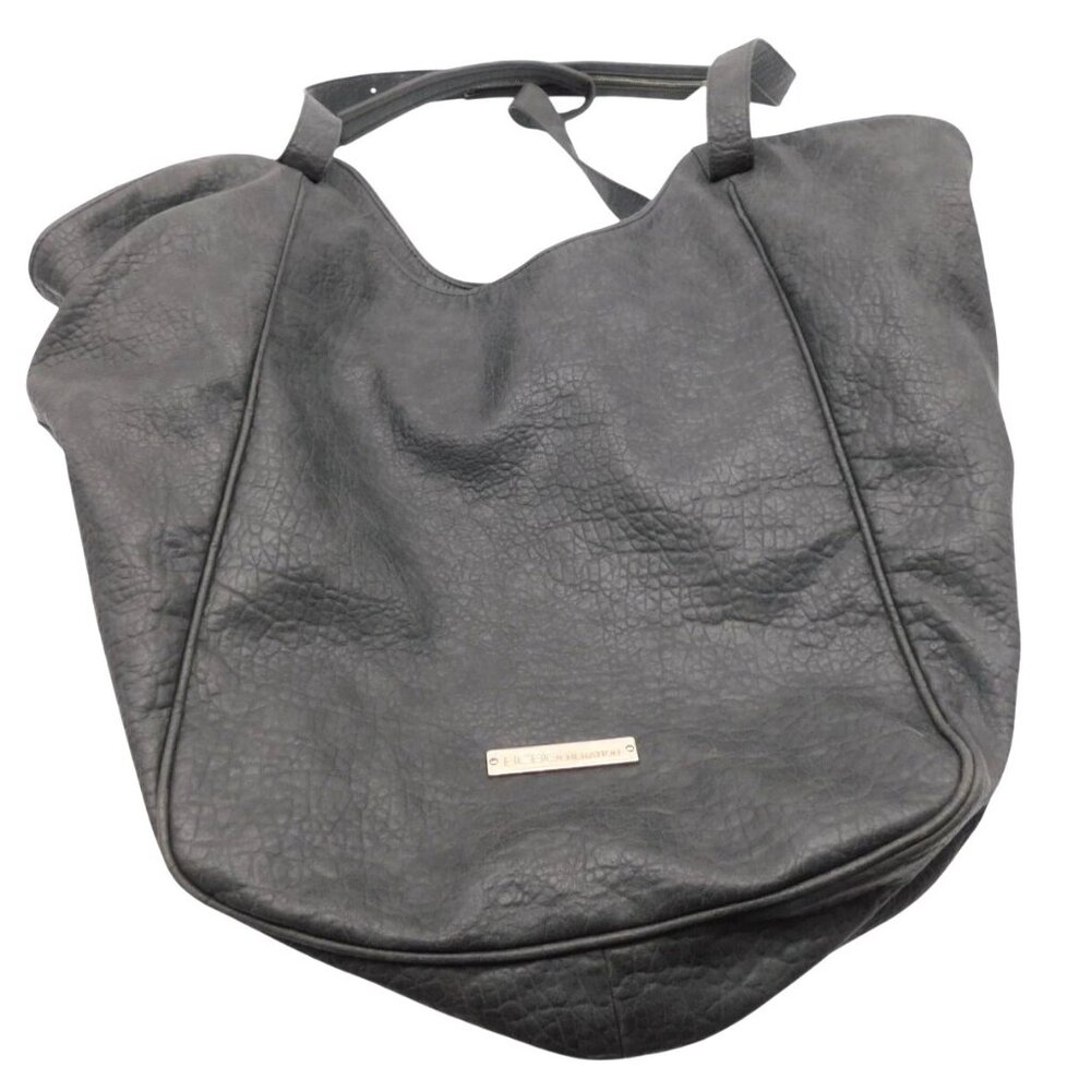 BCBGeneration Gray Slouchy Oversized Tote Bag Roomy Purse Travel Faux Leather